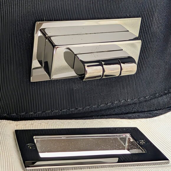 Chanel Black and White Striped Fabric Shopping Tote - Picture 11 of 16